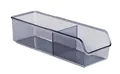 WENKO Badbox San Diego, längliche Aufbewahrungsbox mit 2 Fächern aus 100% recycelten PET-Flaschen, zur übersichtlichen Aufbewahrung von Bad- und Kosmetikartikeln, 27,5 x 7,2 x 9 cm, Grau