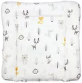 TupTam Baby Wickeltischauflage mit Baumwollbezug Gemustert, Farbe: Wald/Fuchs/Reh/Igel/Bärchen/Beige, Größe: 70 x 70 cm