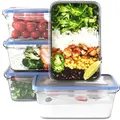 classbach® Frischhaltedosen mit Deckel | 5er Set | 100% dicht | Meal Prep Boxen | für Mikrowelle Spülmaschine Gefrierfach geeignet | C-FHD 4007 K - Transparent