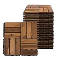 etc-shop Holzfliese Akazie 30 x 30 Klickfliesen Balkon Terrassenfliesen Holz Terrassenplatten Klicksystem Außen, wetterfest rutschfest, H 1,9 cm, 20er Set
