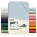 Laleni Spannbettlaken Atmungsaktives weiches und wärmendes Spannbettlaken, Baumwolle, Gummizug: rundum, (2 Stück), Kinderbett, Spielgitter, Wiege oder Stubenwagen mit Rundumgummizug blau 60x120 cm x 70x140 cm