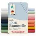 Laleni Jersey Spannbettlaken, 70x140cm, für Baby Beistellbett & Stubenwagen, 100% Baumwolle, Oeko-TEX Zertifiziert, 2er Set, Hellblau