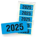 itenga 50x Jahresetiketten Ordner Inhaltsschild Jahreszahl I Aufkleber für Akten selbstklebend aus Haftpapier Rechteckig 6x2,5cm (Kalenderjahr 2025 (blau))
