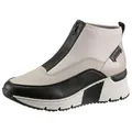 Rieker Schlupfboots Stiefelette, High Top Sneaker mit Reißverschluss auf der Vorderseite beige|schwarz 39 EU