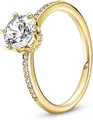 PANDORA SHINE Ring "funkelnde Krone" gelbvergoldet, Zirkonia 168289C01 54