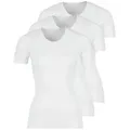 Schöller Unterhemd 3er Pack Damen T-Shirt Unterhemd Baumwolle (Packung, 3-St) - weiß 42