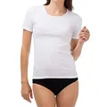 SCHÖLLER 3er Pack Damen Unterhemd Kurzarm I Damen Shirt I 51140-44-561 I Größe 42 I Farbe Weiß