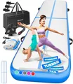 KESSER® Turnmatte Aufblasbar Airtrack Fitness-Matte Gymnastikmatte | inkl. Tragetasche & elektr. Luftpumpe | Yogamatte, Tumbling Matten, Trainingsmatte (Blau, 400 x 100 x 10 cm)