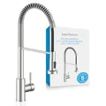 Bächlein Küchenarmatur Nedo – 360 Grad schwenkbar (gebürsteter Edelstahl) – Einhand-Spültischbatterie aus Edelstahl mit flexiblem Hals und Brause mit Umschalt-Taste, Wasserhahn für die Küche