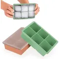 Blumtal Eiswürfelform Eiswürfelformen Silikon mit Deckel - BPA-freie Silikon Eiswürfelform, (3-tlg) bunt|grün|rot Rechteckig