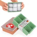 Blumtal Eiswürfelformen Silikon 3er Set - 6er Eiswürfelform mit Deckel - BPA-freie Silikon Eiswürfelform - Ice Cube Tray lebensmittelecht - Ice Tray - Olivgrün + Olivgrün + Mineral Rot