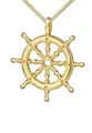 JEVELION Kettenanhänger KETTE MIT Schiffsruder Anhänger Silber vergoldet (Steuerrad, für Damen und Herren), Schmuckanhänger - Made in Germany
