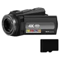 Camcorder Videokamera 4K/48MP/16x Zoom/IR-Nachtsicht/Fernbedienung/32-GB-Karte