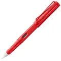 Lamy safari strawberry Füller - Füllhalter mit ergonomischem Griff & polierter Stahlfeder in Strichbreite F - robuster ASA-Kunststoff - inkl. Tintenpatrone T 10 blau - Rechtshänder