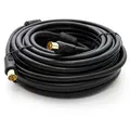PremiumX 30m BASIC-LINE TV Antennenkabel IEC-Anschlusskabel Koaxial-Kabel mit Mantelstromfilter HDTV 4K - Schwarz