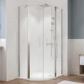 Breuer Fara 5 Runddusche Drehtür 4-teilig Klarglas hell 80 x 80 cm Radius 500 mm - Alu Chromeffekt - 0196 005 001 014