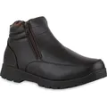 VAN HILL Herren Warm Gefütterte Winter Boots Stiefel Kunstfell Schuhe 840006, Farbe: Dunkelbraun, Größe: 43 - Braun - 43