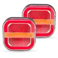 AOJO 2PCS LKW LED Rückleuchten Set -5 Funktionen 12V 24V PKW-Anhänger Beleuchtung Wasserdichte mit Blinker, Bremslichter, Positionslichter, Kennzeichenbeleuchtung