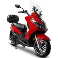E-Motorroller ROLEKTRO "Maximus MX2-45, 2 Akkus", rot (rot, schwarz), Elektromotorroller, 45 km/h, bis zu 168 km Reichweite, mit integr. Alarmanlage, B:72,5cm H:126cm L:214cm