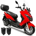 Rolektro Maximus MX2 Elektromoped 45 km/h - 3000 Watt E-Mofa mit 2 herausnehmbaren 60V/32,5Ah Lithium-Akkus - 170 km Reichweite - 2 Personen E-Moped mit LED-Licht - eMoped mit Straßenzulassung