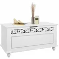 Casaria® Holztruhe Jersey Mit Deckel Groß Klappbar Xxl Stauraum Sitzbank Truhe Holzkiste Schatztruhe Box Schuhbank Truhenbank Wäschetruhe Weiß 80x40cm  Truhe Jersey