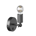 ledscom.de Vintage Wand-Leuchte FETRO Schalter, schwarz, schwenkbar + LED Lampe 370lm, extra-warmweiß