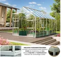 SET Vitavia Gewächshaus Jupiter 11500 ESG 257x445cm eloxiert + Fundamentsrahmen