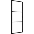 vidaXL Innentür ESG Glas und Aluminium 83x201,5 cm Schwarz 151199