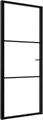 vidaXL Innentür ESG Glas und Aluminium 83x201,5 cm Schwarz