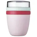 Mepal | Lunchpot Ellipse – Limited Edition | Strawberry Vibe | 500 + 200 ml | praktischer Müslibecher, Joghurtbecher, To go Becher