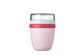 Mepal - Lunchpot Ellipse - Praktischer Joghurtbecher & Müslibecher - Unterteilung für Joghurt & Müsli - Geeignet für Gefrierschrank, Mikrowelle & Spülmaschine - 500 ml + 200 ml - Strawberry Vibe
