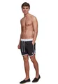 Urban Classics Herren Retro Swimshorts – Schnelltrocknende Badeshorts aus Polyester mit Kordelzug, elastischem Bund & Retro Design, ideal für Strand, Pool & Urlaub,Blk/Wht,S