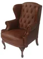Xlmoebel Ohrensessel Chesterfield Ledersessel im Vintage-Stil mit hoher Lehne (Ohrensessel), Hergestellt in Europa