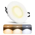 BEDA Bad Einbaustrahler IP65 flach mit LED 5W warmweiß 230V Einbauspot weiß rund