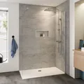 Breuer Panorama Walk-In Duschwand alleinstehend Klarglas hell 140 cm - Alu Chromeffekt - 3338 005 001 041