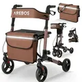 Arebos Arebos Rollator Braun Leichtgewicht - faltbar & verstellbar - 65 cm x 36 cm x 28 cm - Braun