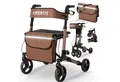 Arebos Rollator Aluminium faltbar 6-fach höhenverstellbar mit Tasche belastbar 136 kg, Ergonomische Griffe – komfortabel für lange Nutzung ohne Ermüdung