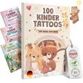 EULENTALER® Kinder Tattoo I Von Pädagogen empfohlen I 100x hautfreundliche Kindertattoos mit süßen Tier-Motiven [Dermatest: Sehr Gut] Made in Germany I Geschenk für Kinder inkl. Gratis Ausmalbilder