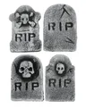 4er Pack Mini Grabsteine aus Styropor als Halloween Deko