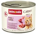 animonda Carny Katzen Nassfutter Pute + Lamm (6 x 200g), getreidefreies Katzen Nassfutter ohne Zucker, mit frischen fleischigen Zutaten