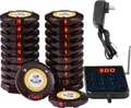 VEVOR Restaurant-Pager-System, Kabelloses Warteschlangensignal mit 500 m Reichweite, Piepser zur Rufannahme von Gästen mit Vibration und Blinken, 20 Pager für Imbisswagen, Kirche