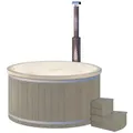 Wolff Finnhaus Badebottich Hot Tub Typ 1 Ø 200 cm mit Acrylwanne Acrylwanne in cremeweiß Silbergrau