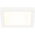 Slim LED Deckenleuchte Eckig, 19x19 cm ? flach, 12W, 1400 lm, Neutralweiß, Backlight, Weiß - Weiß