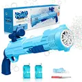 Panacare Rifle Seifenblasenpistole, Seifenblasenmaschine Gun für Kinder 5000+ Blasen/Minute mit Seifenblasenlösung*2, Blasenmaschine Blasenspielzeug Geschenk für Kinder/Geburtstag/Party (Blue)