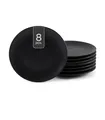 Speiseteller 8er Set Flachteller Essteller Tafelservice Steingut Schwarz Ø 27 cm