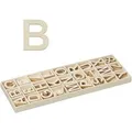 Relaxdays Buchstaben Set Holz Natur 3 cm 130 g