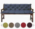 sunnypillow Bankauflage für Gartenbank Outdoor - Sitzkissen und Rückenkissen für Bank 120 x 40 x 40 cm - Polsterauflage für Hollywoodschaukel, Gartenschaukelkissen - Gartenkissen, Bankkissen Blau
