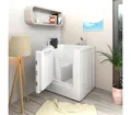AcquaVapore Badewanne Senioren Sitzbadewanne Wanne mit Tür S02-A 78x100 cm, Schnelle Reinigung, Nackenstütze, Überlauf Abfluss, Extra Tief