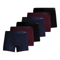 JACK & JONES 6er Pack Herren Unterhosen Shorts Boxershorts Bamboo Trunks, Farbe:Mehrfarbig, Größe:M, Artikel:-Port Royale/Black/Navy Blaze