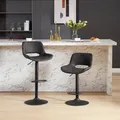 WOLTU 1×Barhocker höhenverstellbar, Kunstleder, Drehhocker aus Metall, Anthrazit